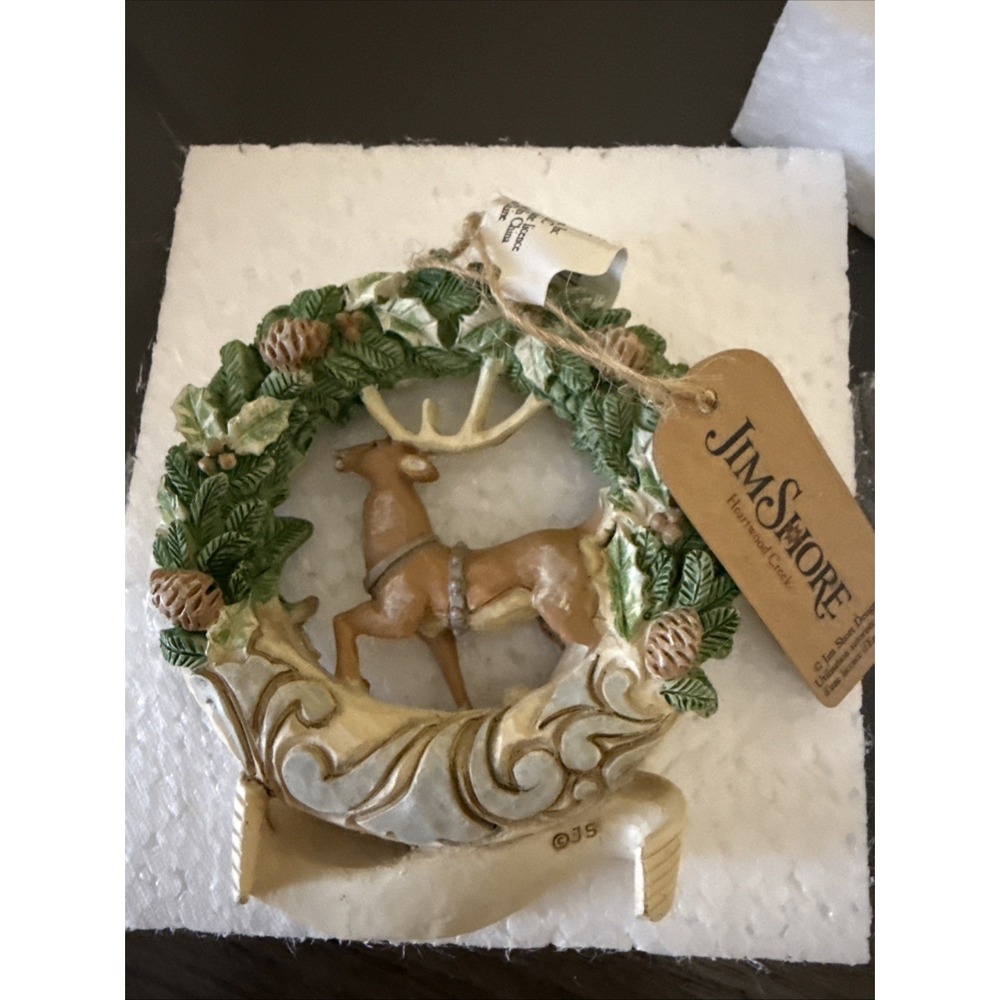 Jim Shore Heartwood Creek Woodland Dated 2019 Deer Wreath Ornament 6004175 - Picture 6 of 6